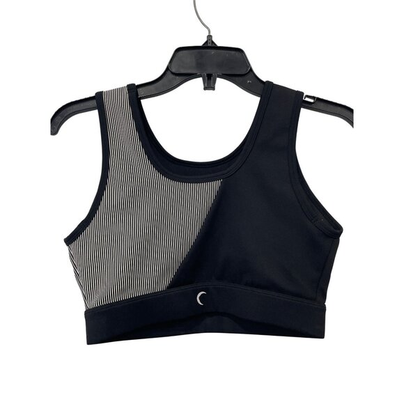 Zyia Active Chiaroscuro Buckle Bra Size Medium Black White Sportswear Athleisure - Picture 2 of 8